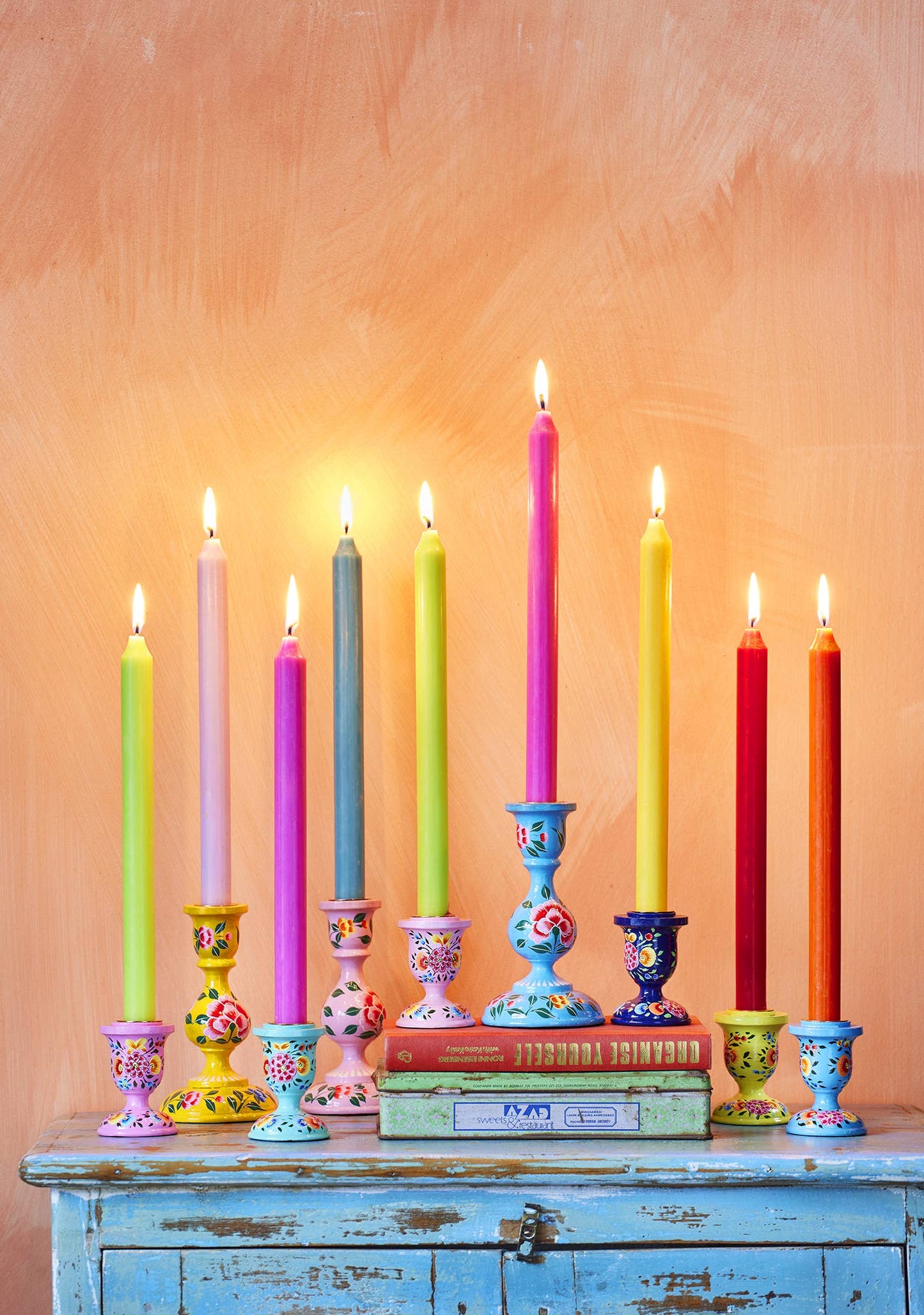 Hand Painted Kashmiri Candlestick