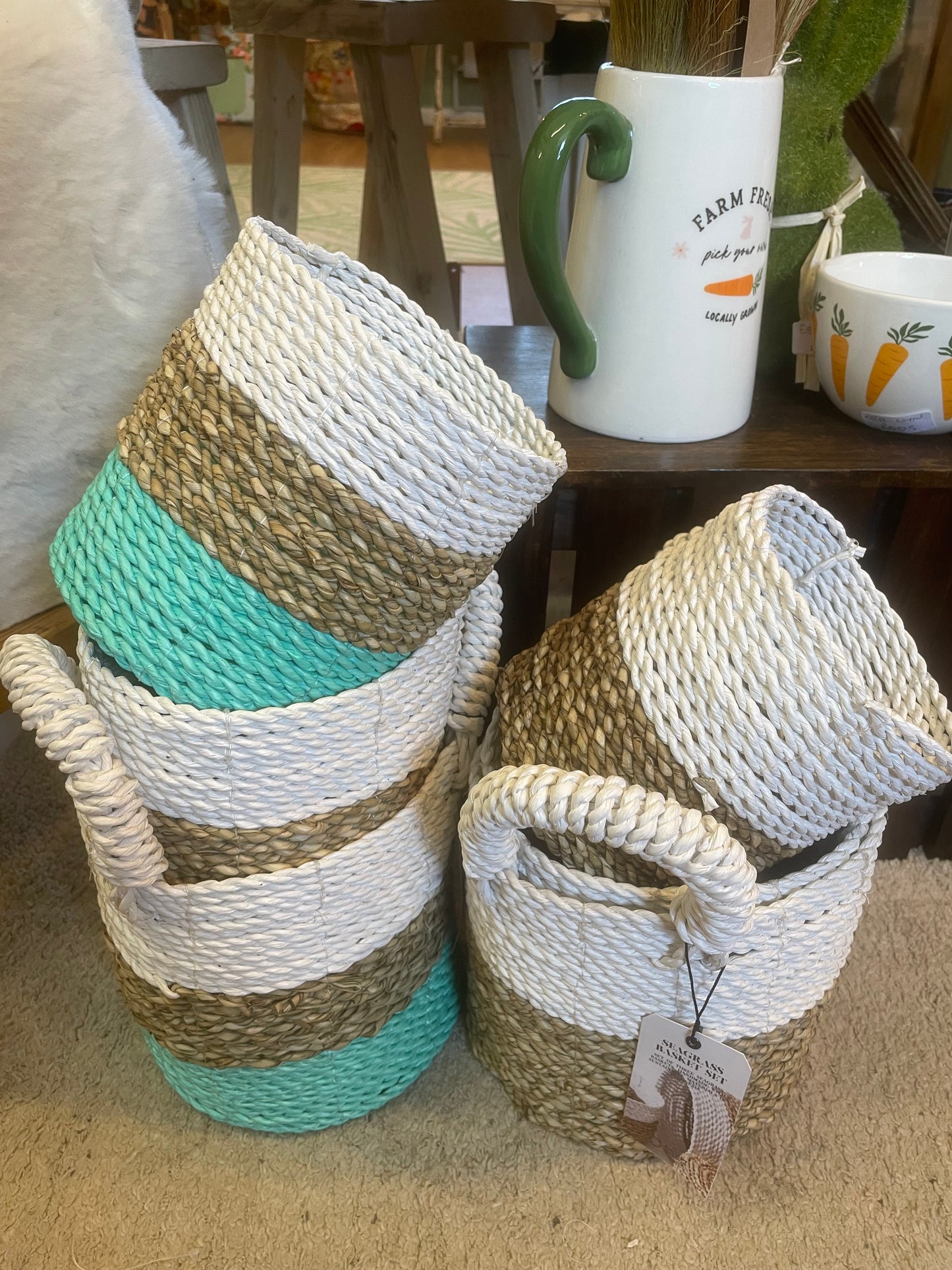 Set of 3 Seagrass Basket Set