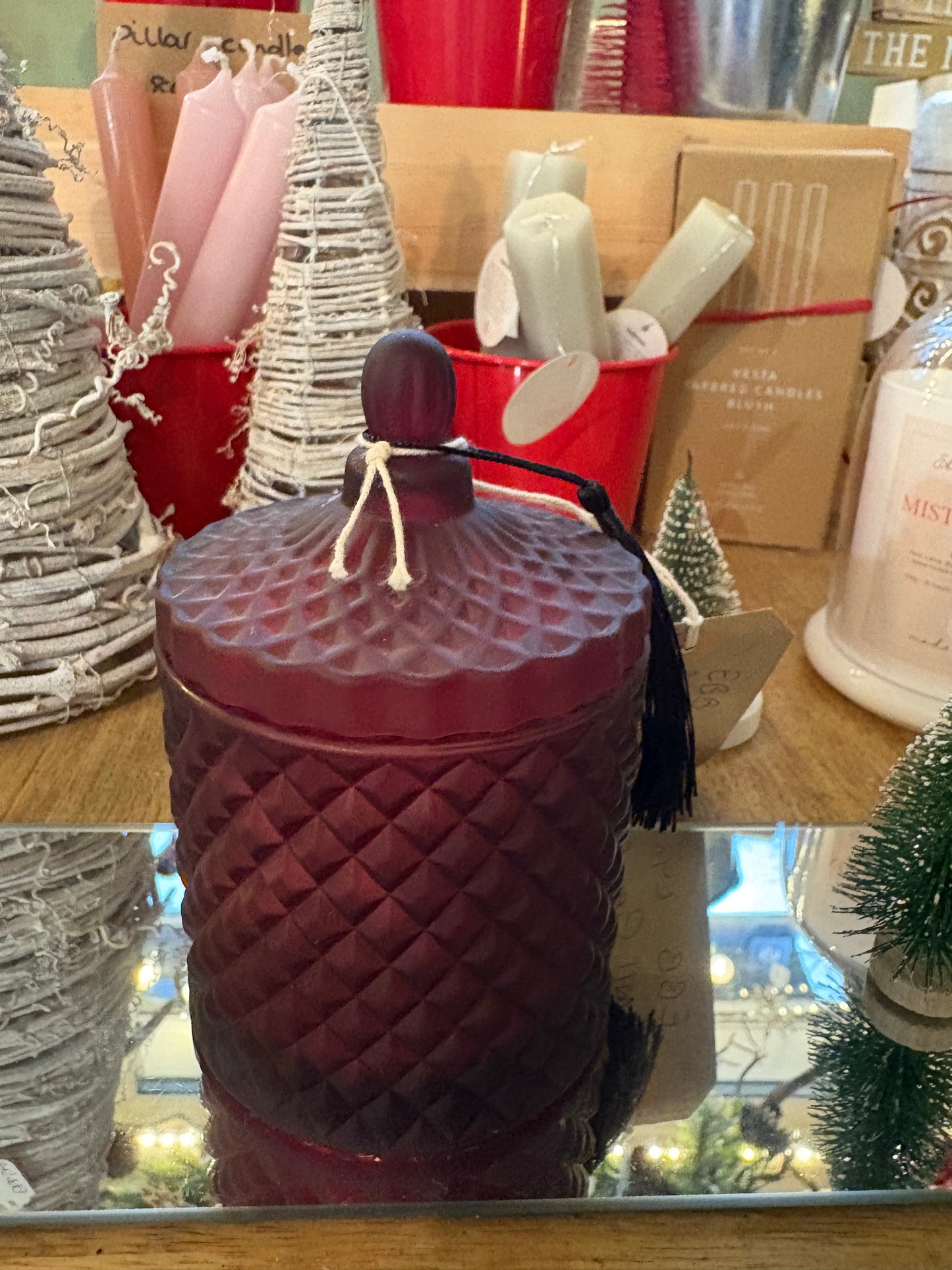 Whiskey Candle 30cl Burgundy Geoglass
