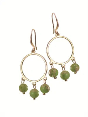 Natural Stone/Lime/Worn Gold Earrings