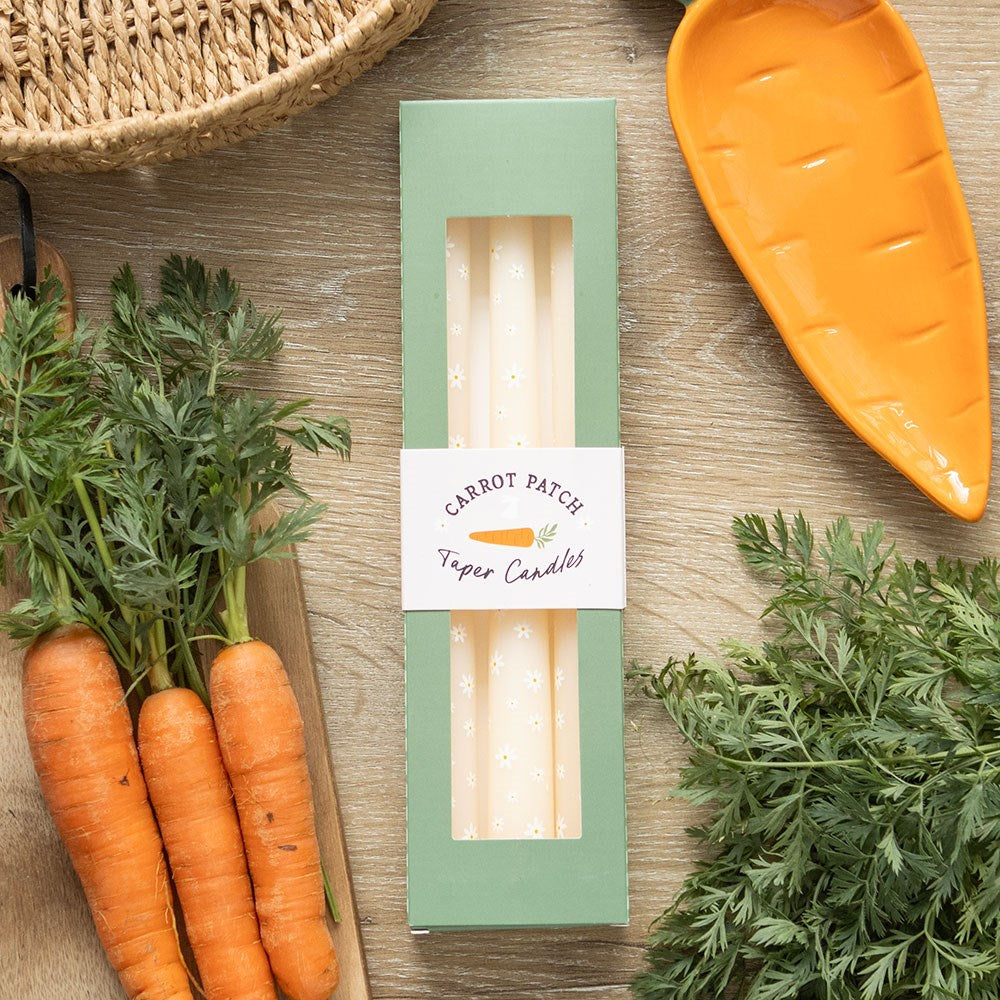 Carrot Patch Daisy Taper Candles - Set of 3