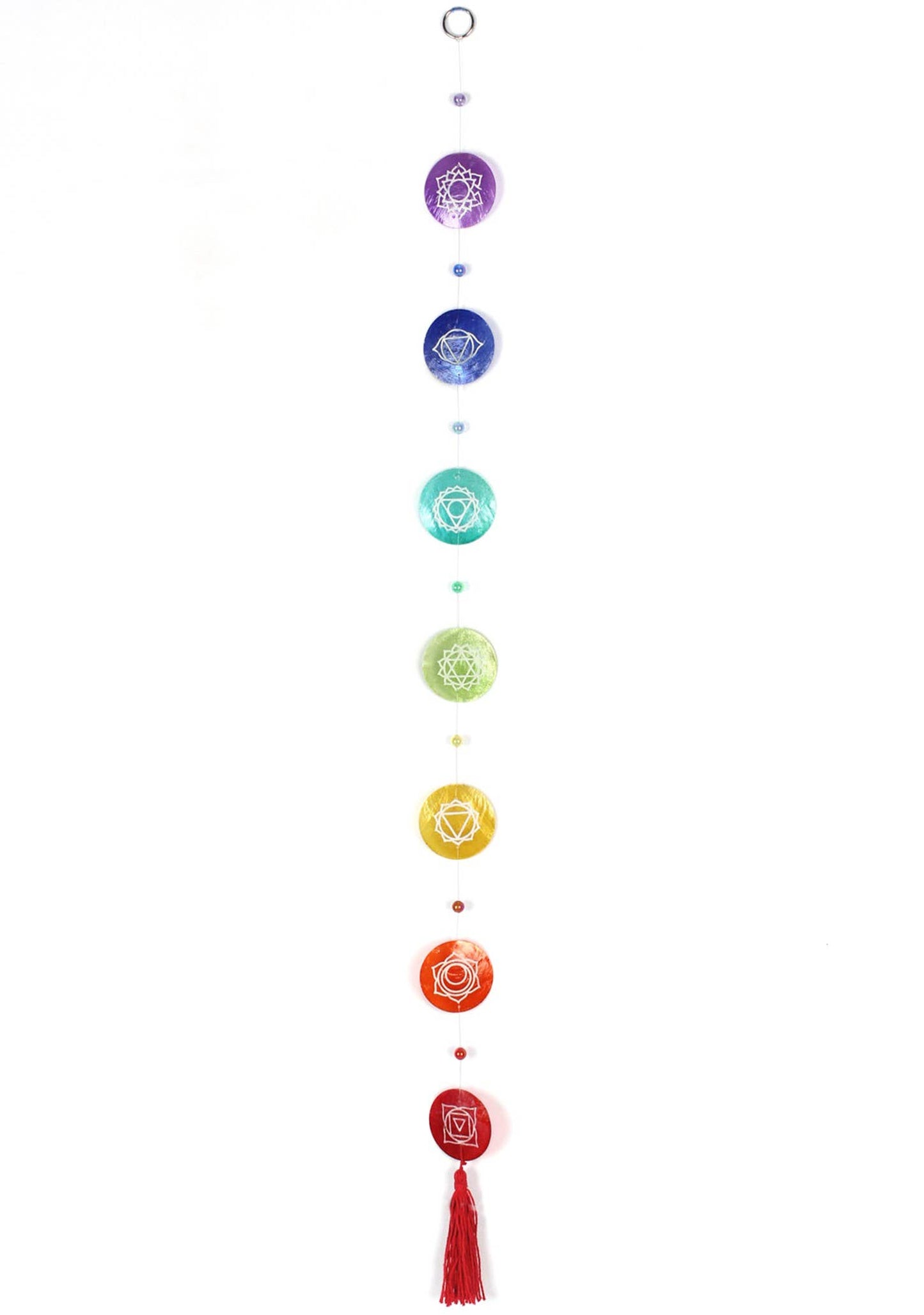 Capiz Shell String With Chakra Symbols