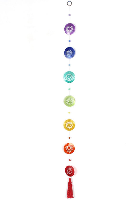 Capiz Shell String With Chakra Symbols