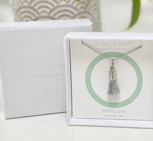 Silver Tassel Charm Necklace