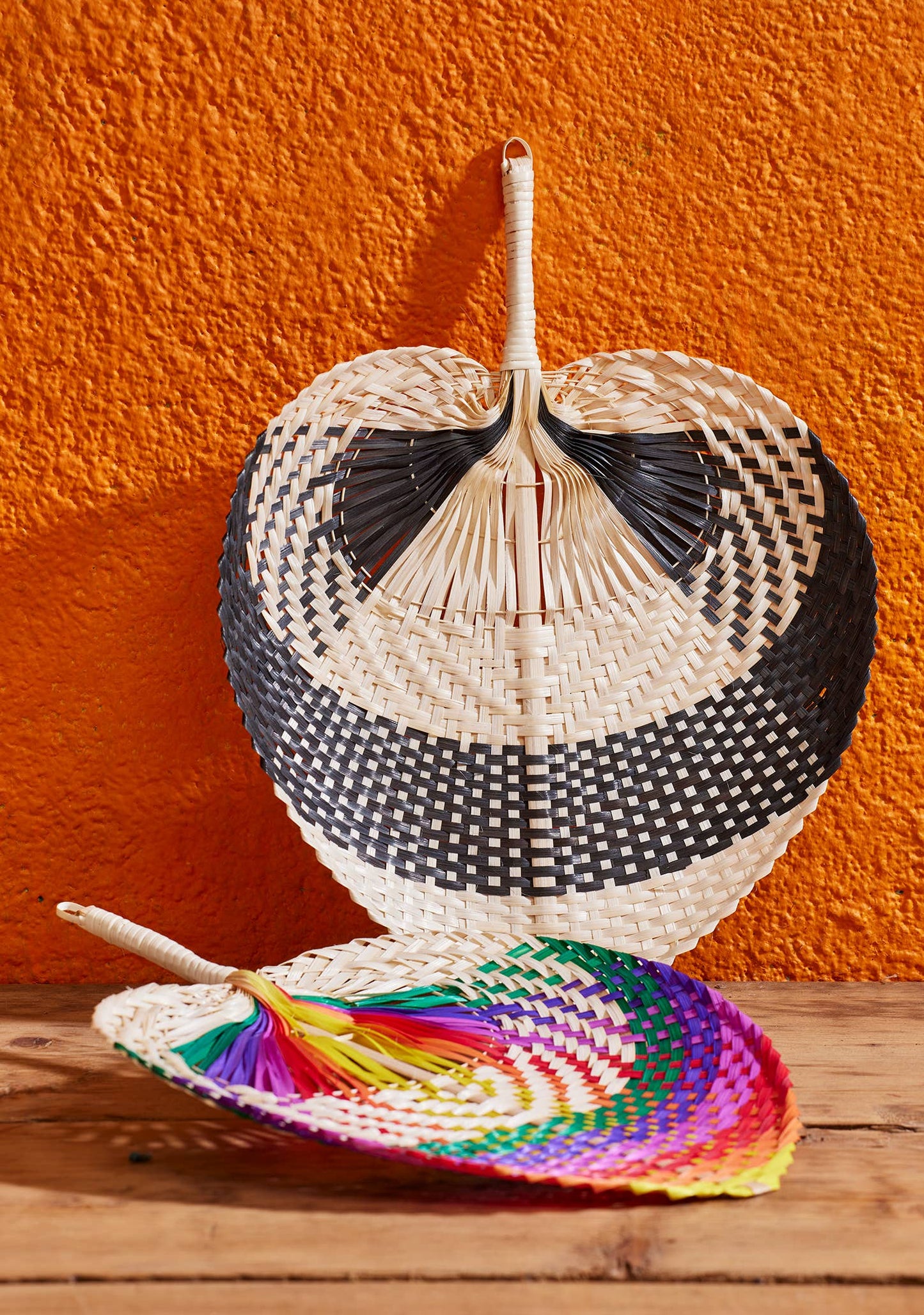 Bamboo Fan Black Stripe