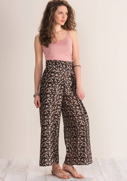 Silk Sari Fabric Tie Wrap Trousers