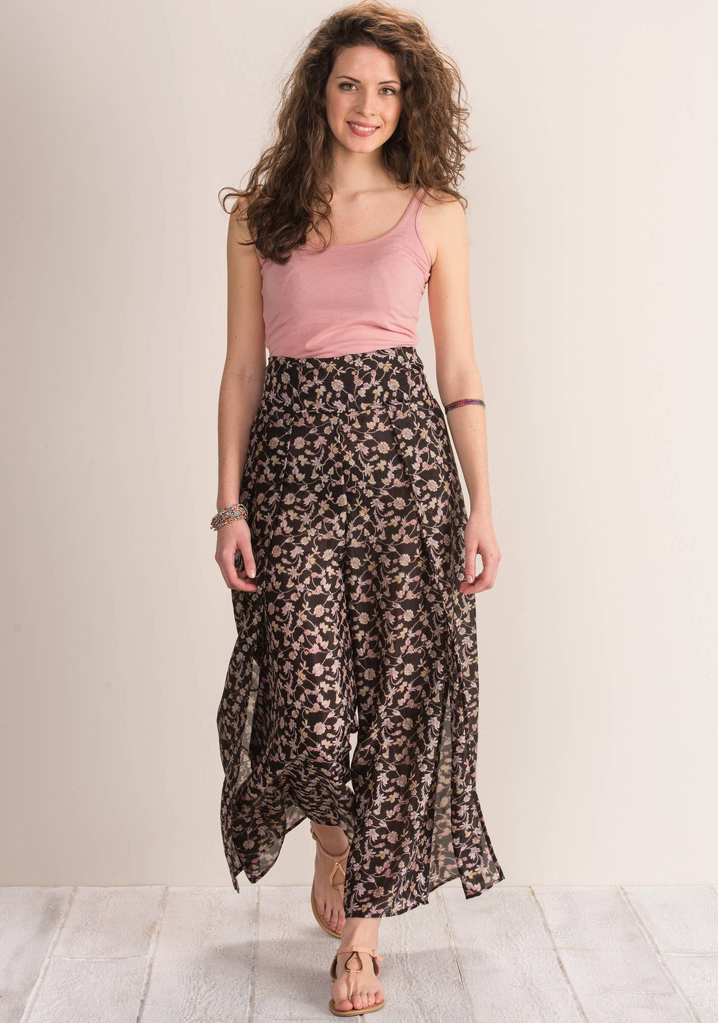 Silk Sari Fabric Tie Wrap Trousers