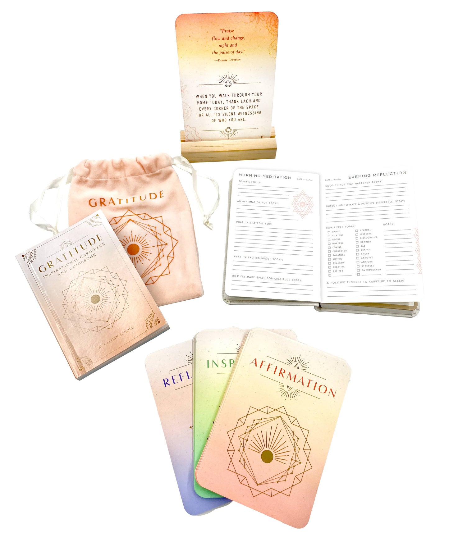 Gratitude Journal and Inspirational Card Deck Set
