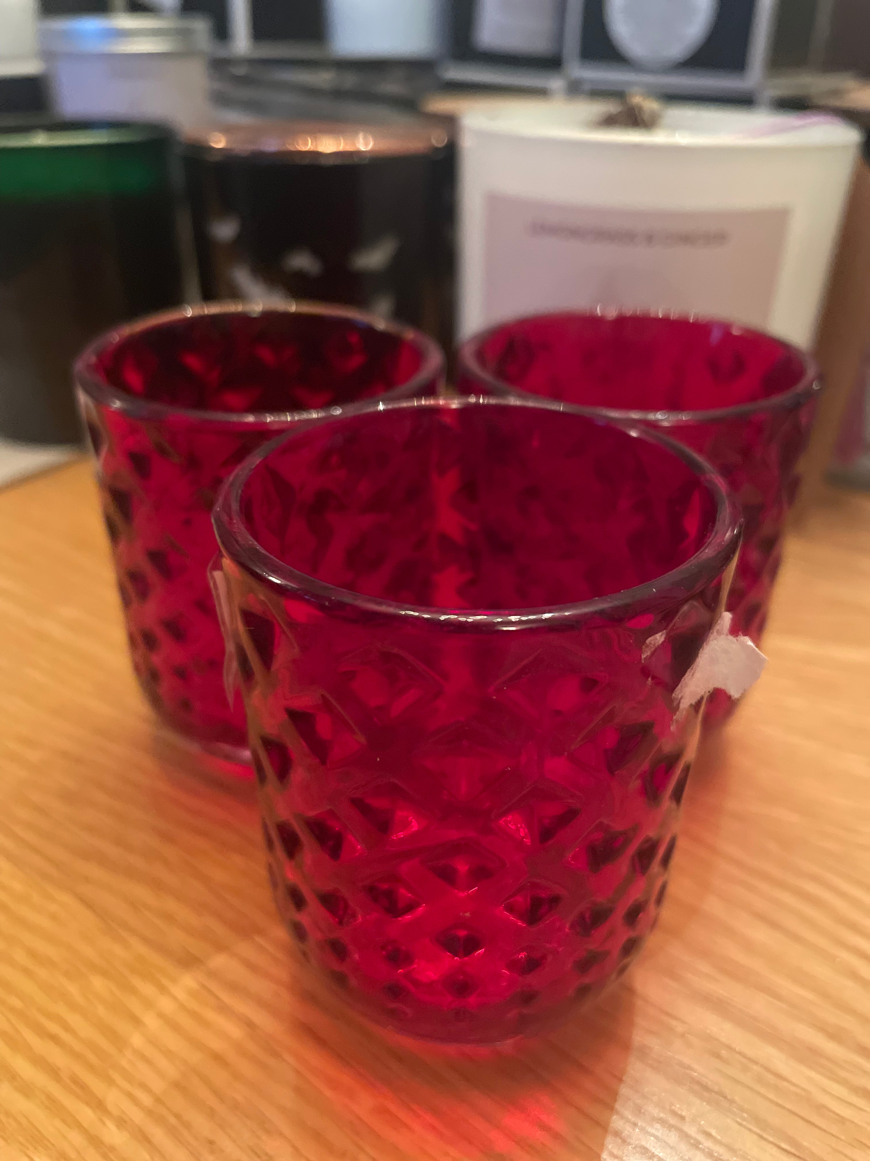 Red tea light holders – Ebb & Flow by Lynn