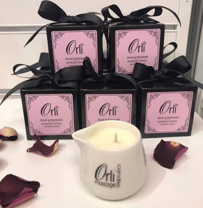 Rose & Rhubarb Massage Candle - 50g
