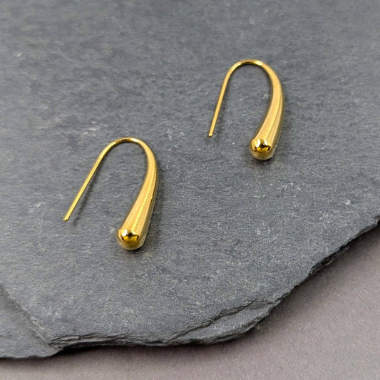 Contemporary organic bar stainless steel earring