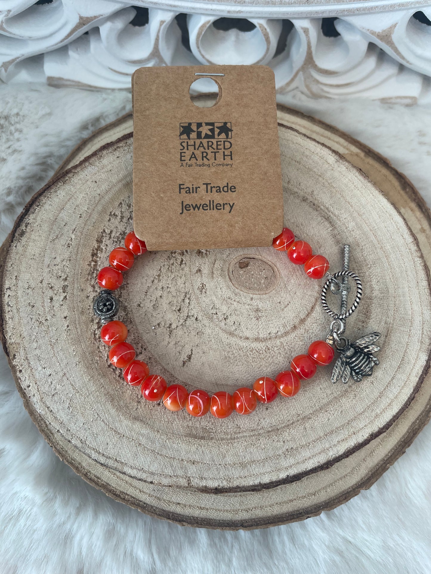 Orange Beaded Bracelet