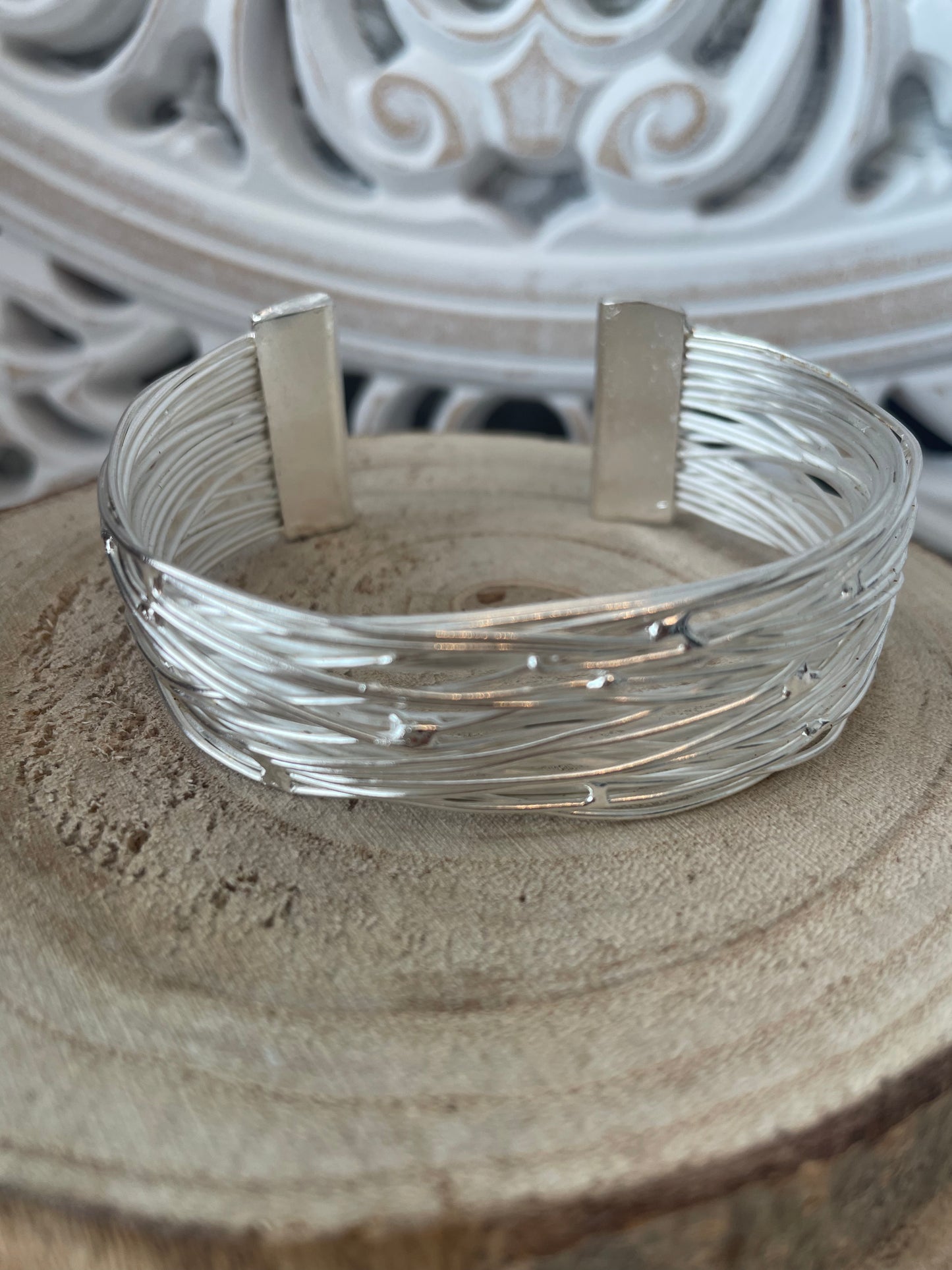 Silver Coloured Layered Bangle